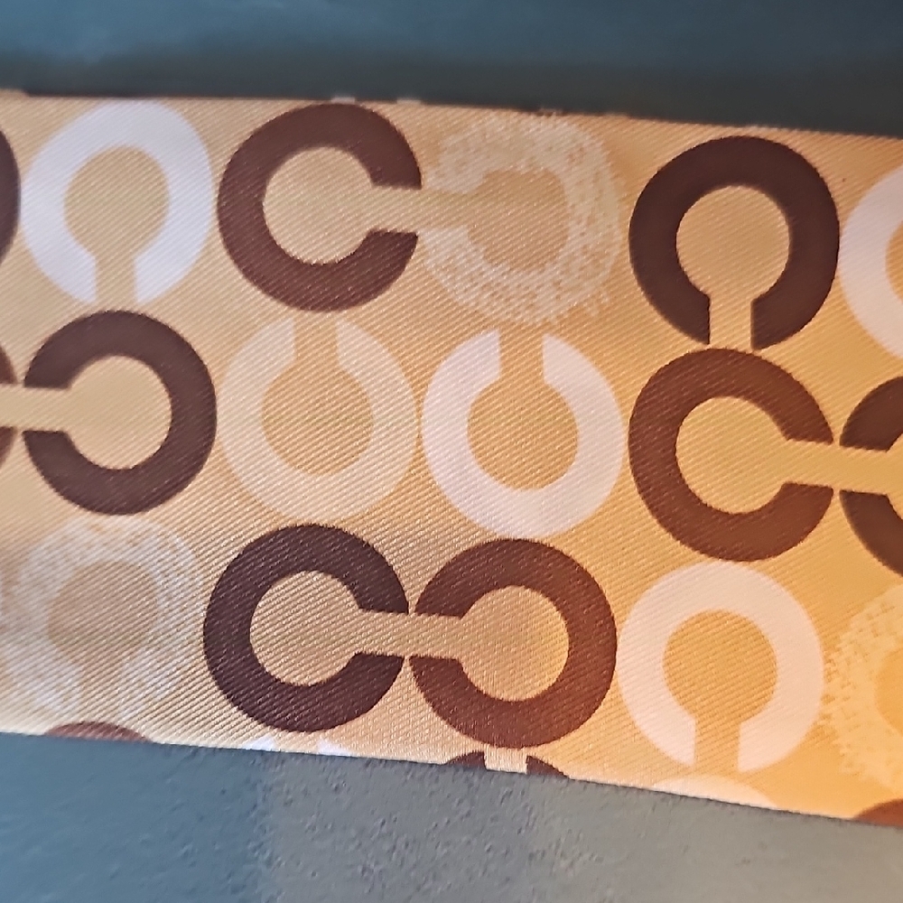 Coach Signature Monogram Silk Skinny Scarf / Twilly - Picture 5 of 7